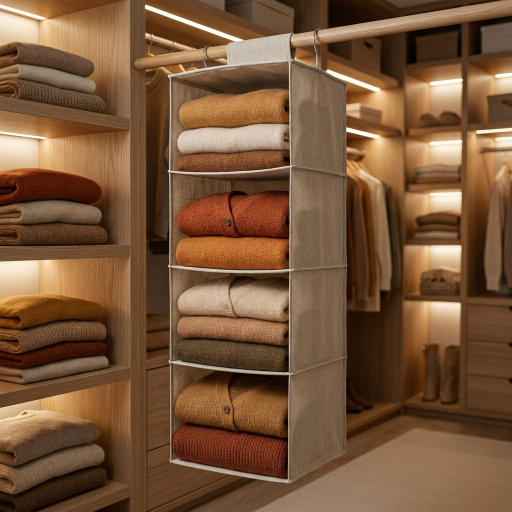 Hanging closet organizer