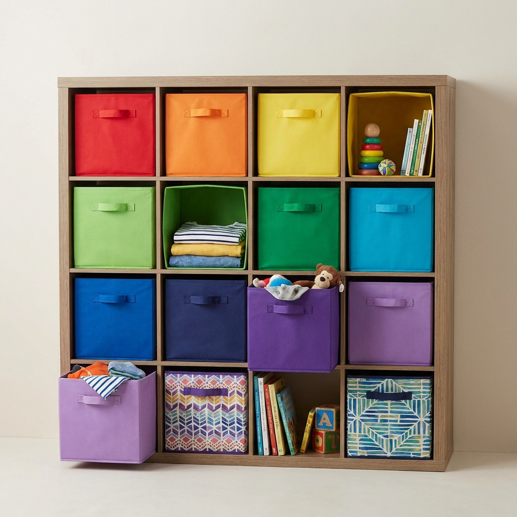 Foldable fabric storage cubes
