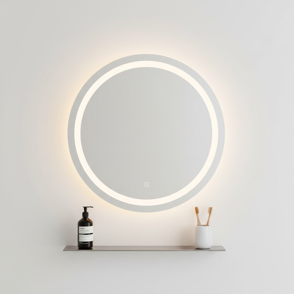 Bathroom mirror with LED
